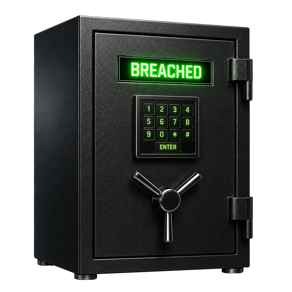Secure safe marked breached
