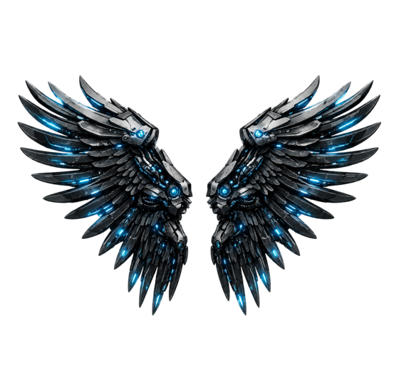 two wings of cybersecurity banner illustration