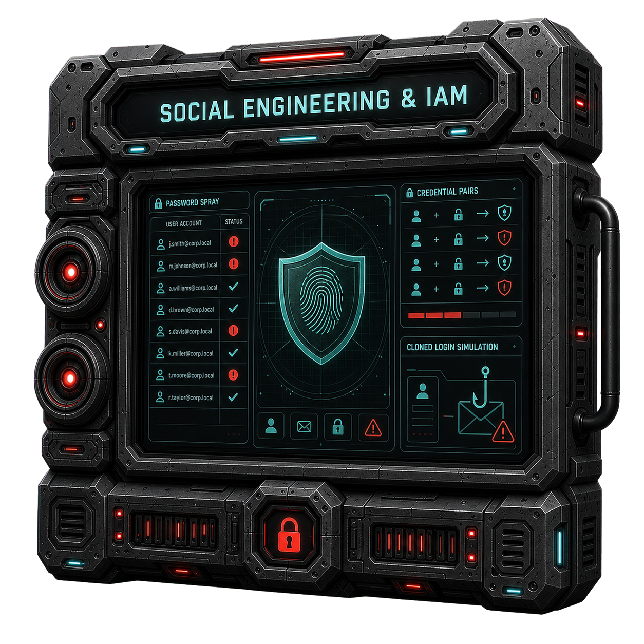 social engineering and identity access management assessment console illustration